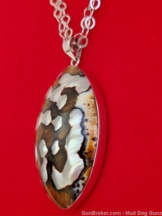 Tiger Pearl & 925 Sterling Silver Necklace. UNISEX. SS44. *REDUCED*-img-3
