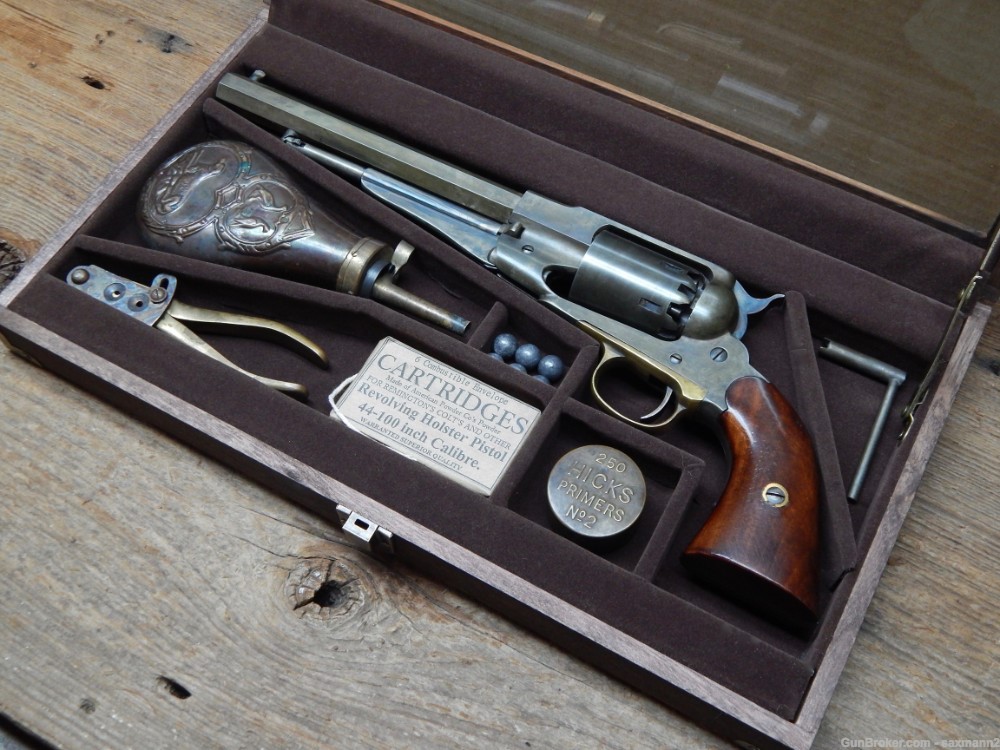 Pietta 1858 Remington Army Steel .44 Caliber Black Powder Cased With Extras-img-1