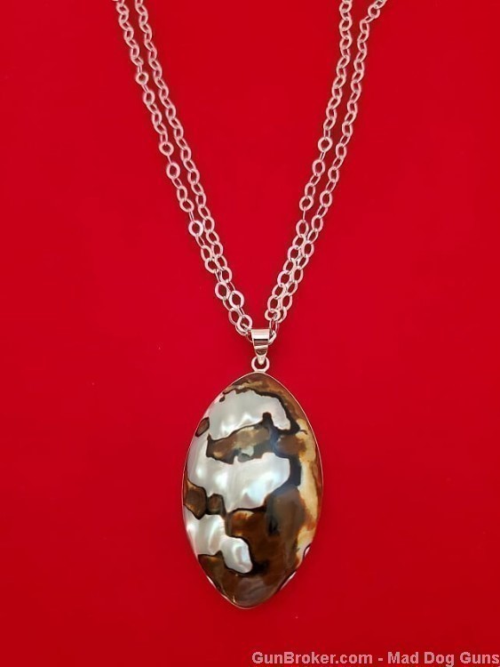 Tiger Pearl set in 925 Sterling Silver Necklace.  UNISEX.  SS43.*REDUCED*-img-1