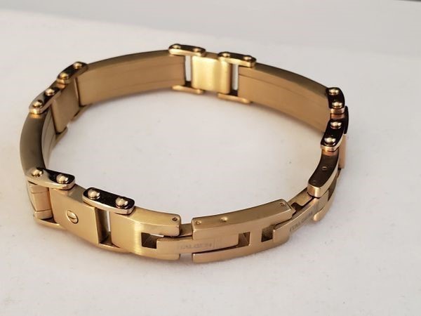 ITALGEM STEEL Men's IP Yellow Gold Steel Cable Bracelet. SMB147.  *REDUCED*-img-3