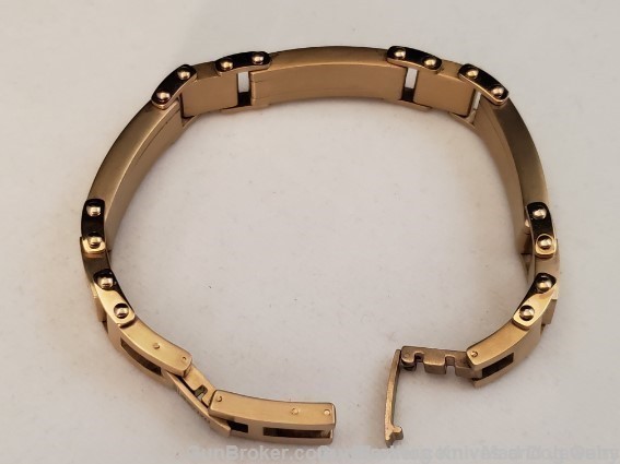 ITALGEM STEEL Men's IP Yellow Gold Steel Cable Bracelet. SMB147.  *REDUCED*-img-2