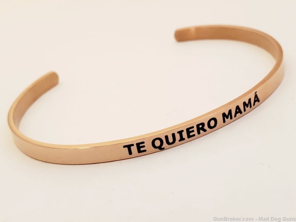 14K Rose Gold Plated over Steel Bracelet engraved "Te Quiero Mama".  SB1R.-img-0