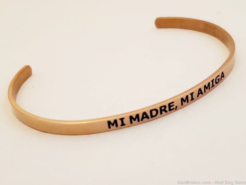 14K Rose Gold Plated over Steel Bracelet engraved "Mi Madre, Mi Amiga".SB2R-img-0