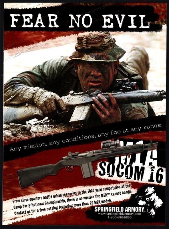 2005 M1A SOCOM 16 Rifle Fear No Evil Fabulous PRINT AD-img-0