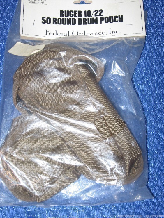 80's era Federal Ordnance Mag Pouch Ruger 10/22 50 rd Drum & 10 rd Mags OD -img-0