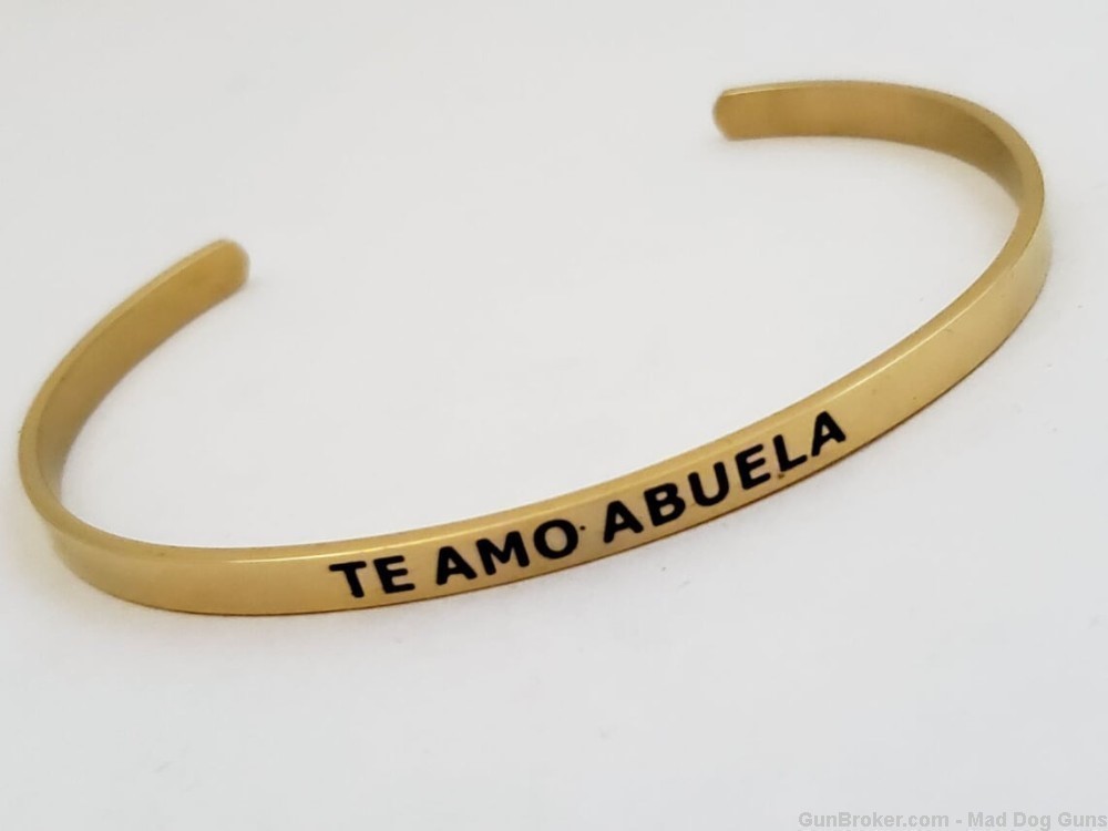 14K Gold Plated over Stainless Steel Bracelet engraved "Te Amo Abuela".SB3G-img-0