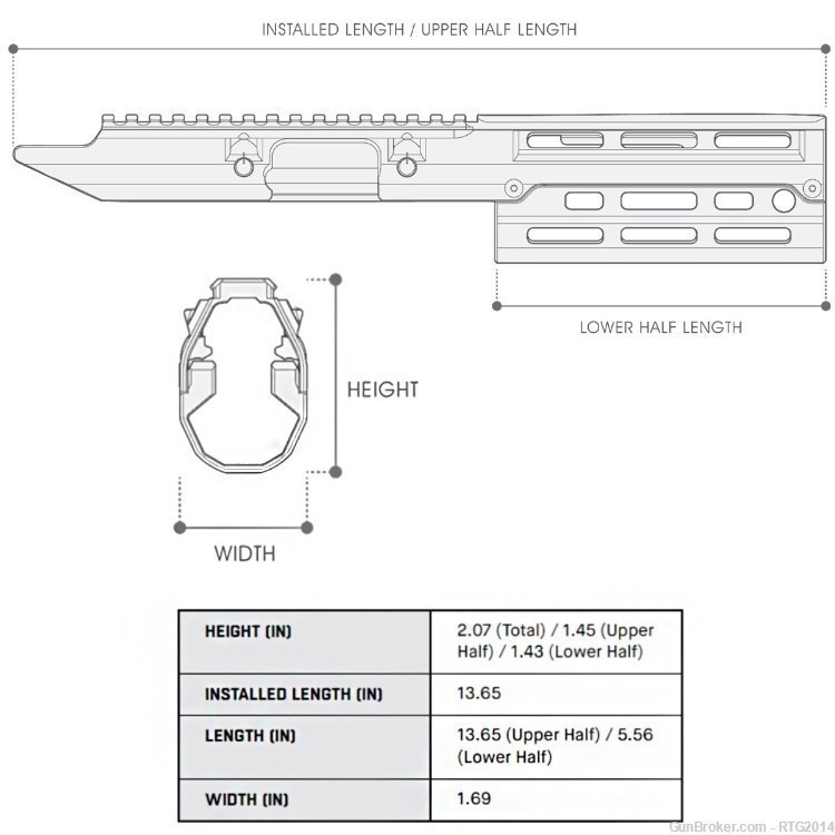 UTG Pro MP5 MLOK Monolithic Handguard & Receiver Rail New - Free 2-Day Ship-img-17