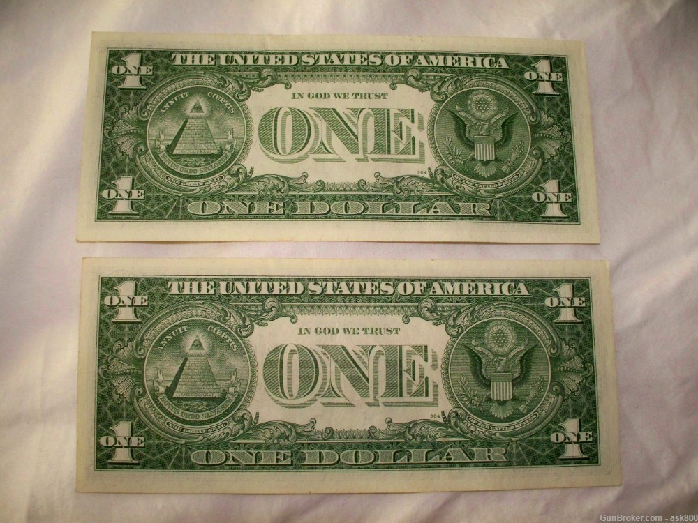 1957A $1 SILVER CERTIFICATES TWO CONSECUTIVE CU-img-1