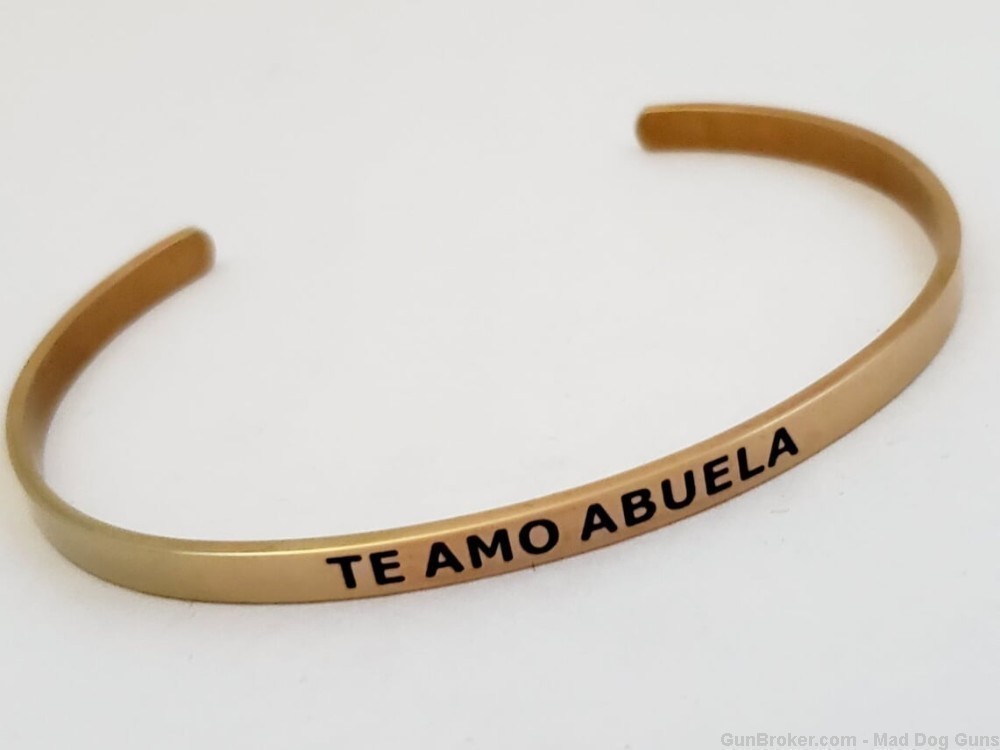 14K Rose Gold Plated over Steel Bracelet engraved "Te Amo Abuela".  SB3R.-img-0