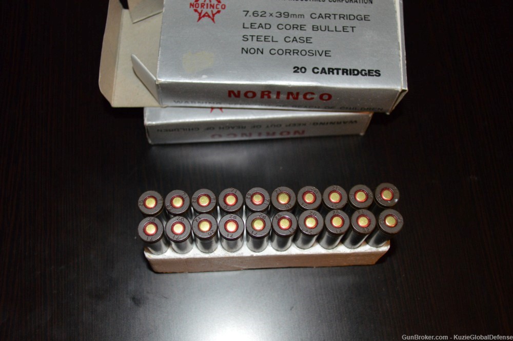 Vintage  Norinco Silver Box Ammo 7.62x39-img-2