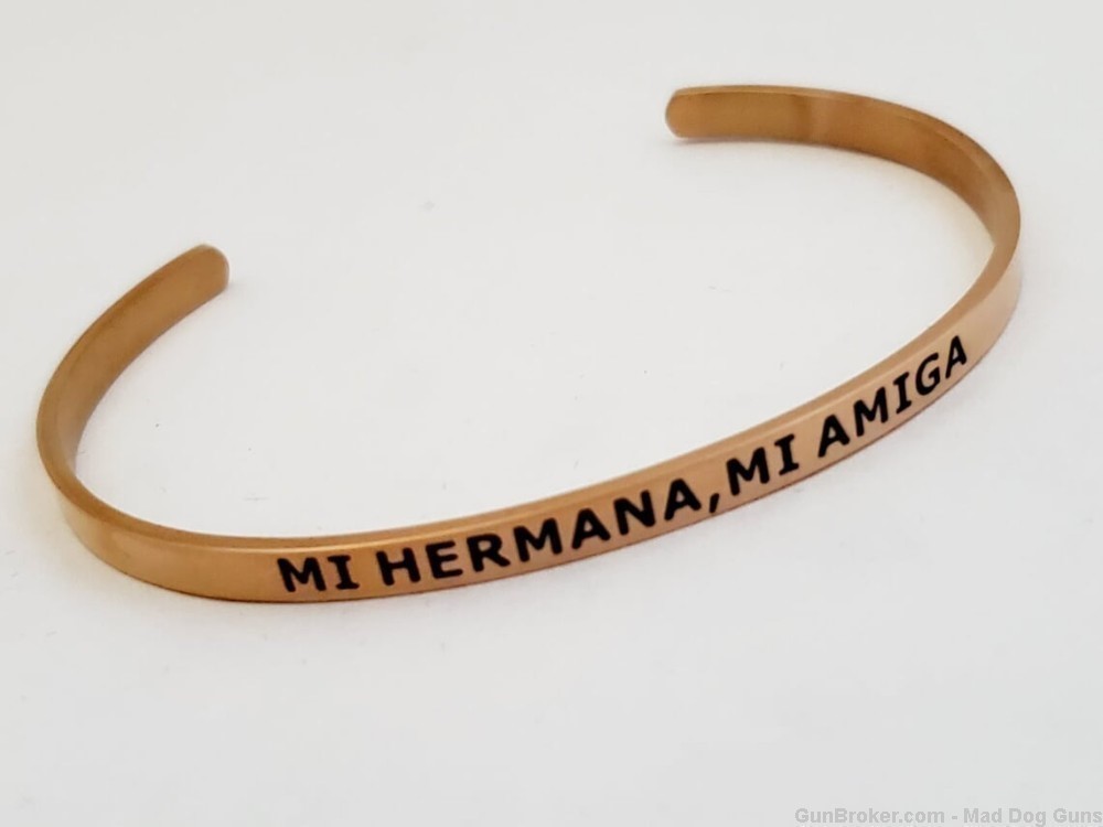 14k RoseGold plated over Steel Bracelet engraved"Mi Hermana, Mi Amiga".SB4R-img-0