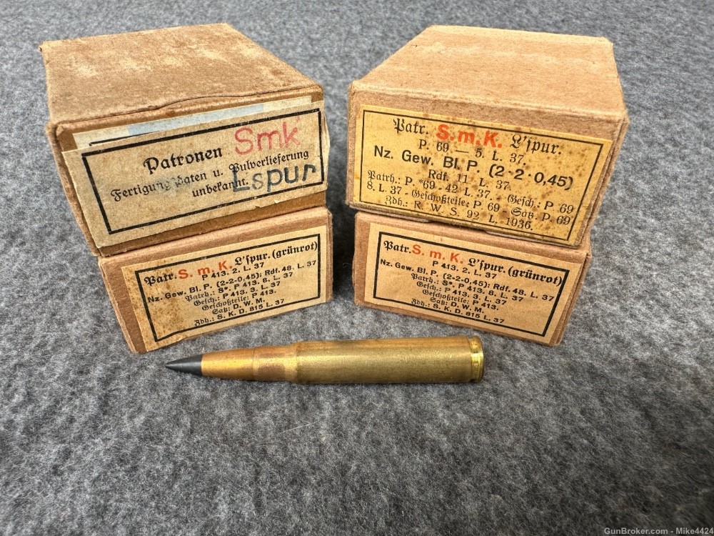 60 Rounds-WW2 German 8mm Mauser Tracer AP Ammo-Scarce-img-0