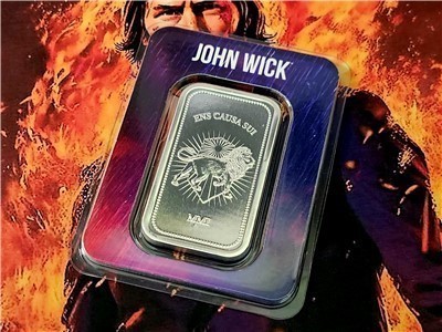 John Wick® 1 oz Silver Continental Bar in TEP Holder w/EXTRAS!