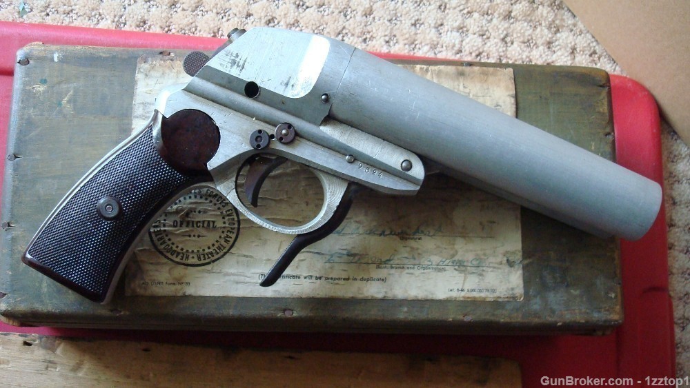 WW2 German Last Ditch Luftwaffe Flare Signal Pistol with capture paper +box-img-20
