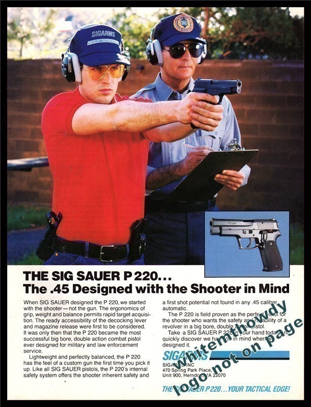 1993 SIG SAUER P220 Pistol PRINT AD-img-0