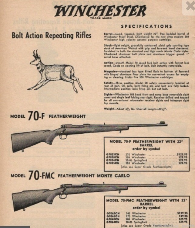 Winchester Pre-64 Model 70 Featherweight Monte Carlo Rifle.  30-06 Sprg.-img-17