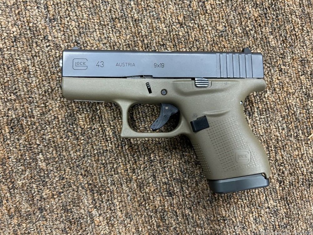 OD Glock 43 chambered in 9mm Penny Start No Reserve-img-1