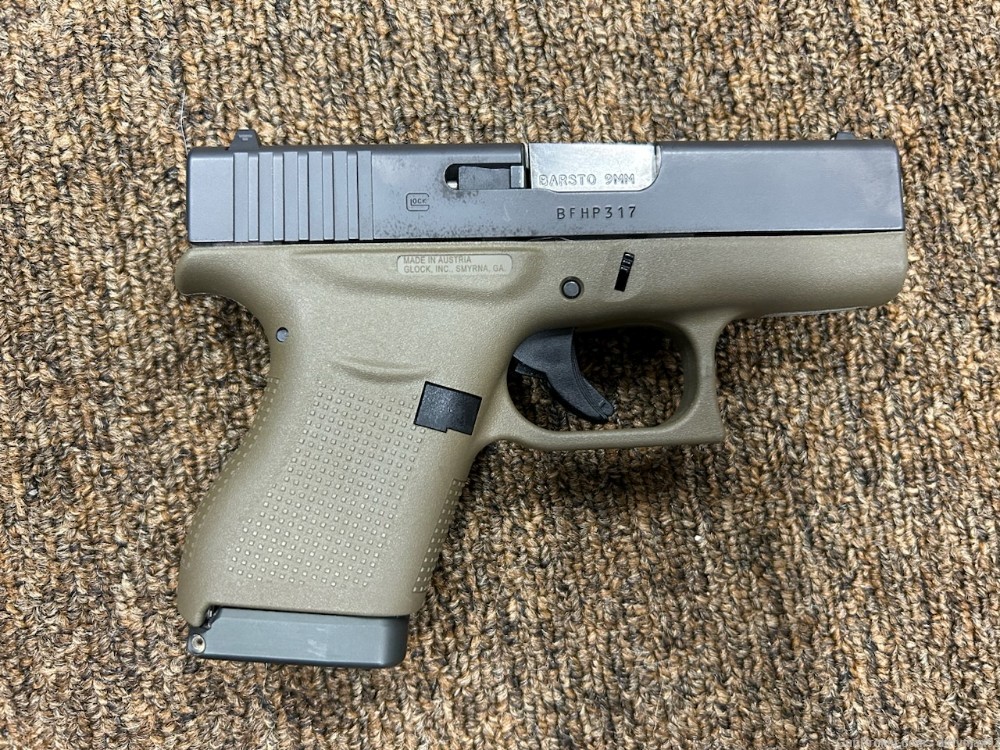 OD Glock 43 chambered in 9mm Penny Start No Reserve-img-2