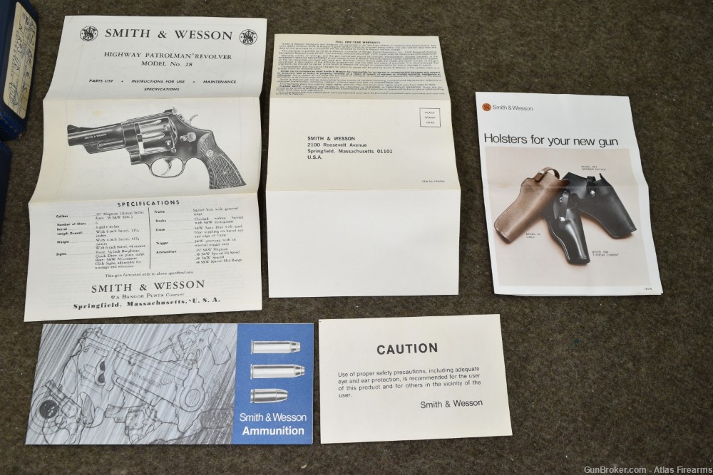 Smith & Wesson Model 28-2 The Highway Patrolman .357 Magnum 6" 1975 - Mint-img-39
