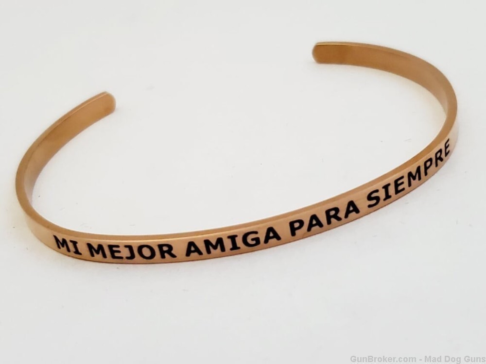 14k RoseGold over Steel Bracelet engraved"Mi Mejor Amiga Para Siempre".SB5R-img-0