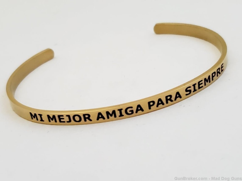 14K Gold over Steel Bracelet engraved "Mi Mejor Amiga Para Siempre".  SB5G.-img-0