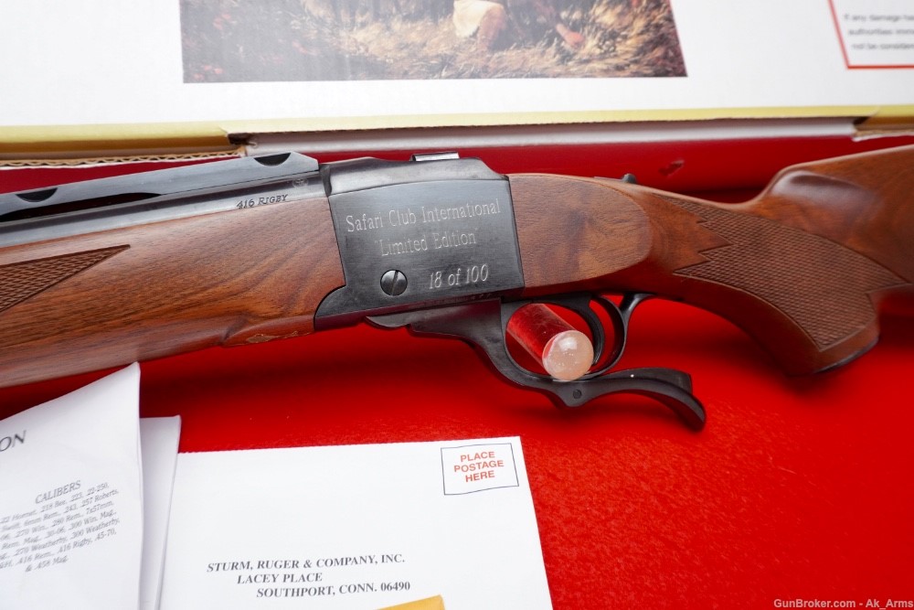 1999 Ruger No. 1 .416 Rigby Wood Stock Year Of The Rhino *FACTORY ENGRAVED*-img-8