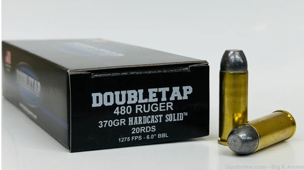 480 RUGER 370 Grain HARDCAST SOLID 20 Rounds RARE No CC Fees Heavy load -img-0