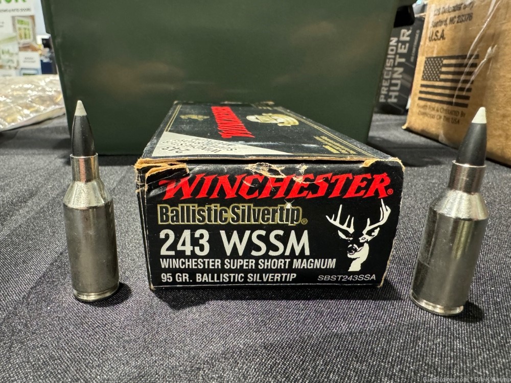 .243 winchester super short magnum 243 WSSM 95 grain silvertip no cc fees -img-0