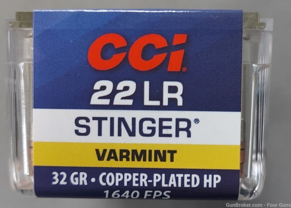 CCI Stinger 22LR 32gr Copper Plated HP Varmint Box of 50  CCI0050-img-2