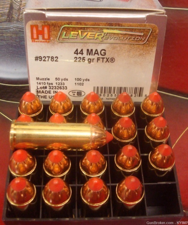 40 HORNADY 44 Magnum 225 grain FTX LeveRevolution New ammunition 92782-img-4