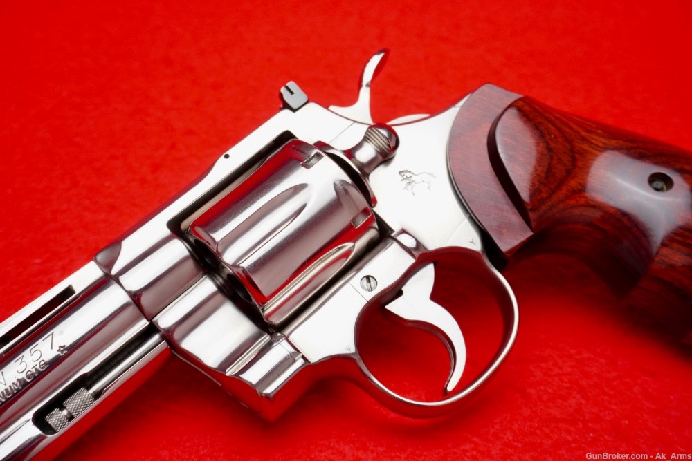 RARE 1983 Colt Python 4" .357 Magnum *FACTORY E-NICKEL FINISH* Collector!-img-2
