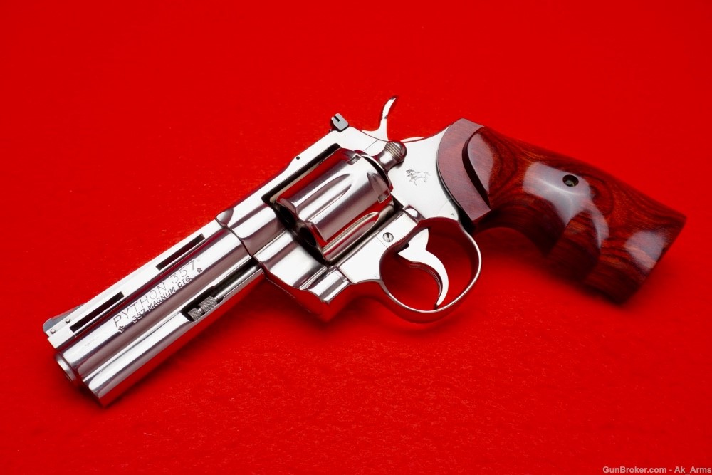 RARE 1983 Colt Python 4" .357 Magnum *FACTORY E-NICKEL FINISH* Collector!-img-0