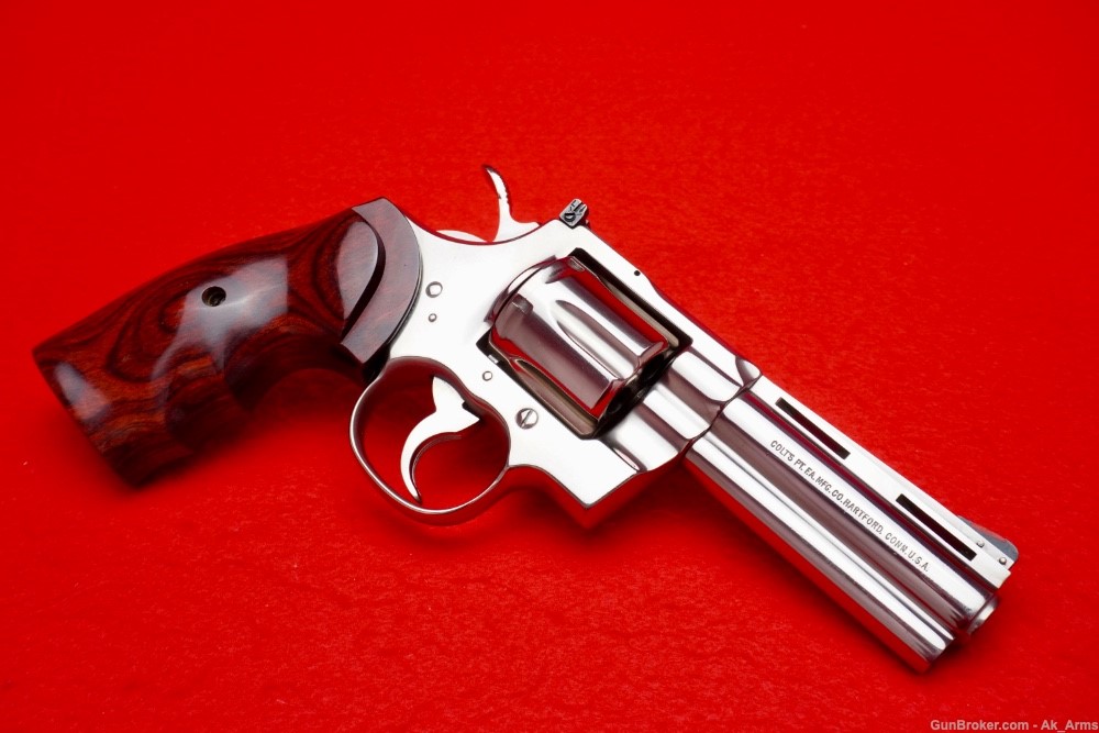 RARE 1983 Colt Python 4" .357 Magnum *FACTORY E-NICKEL FINISH* Collector!-img-4