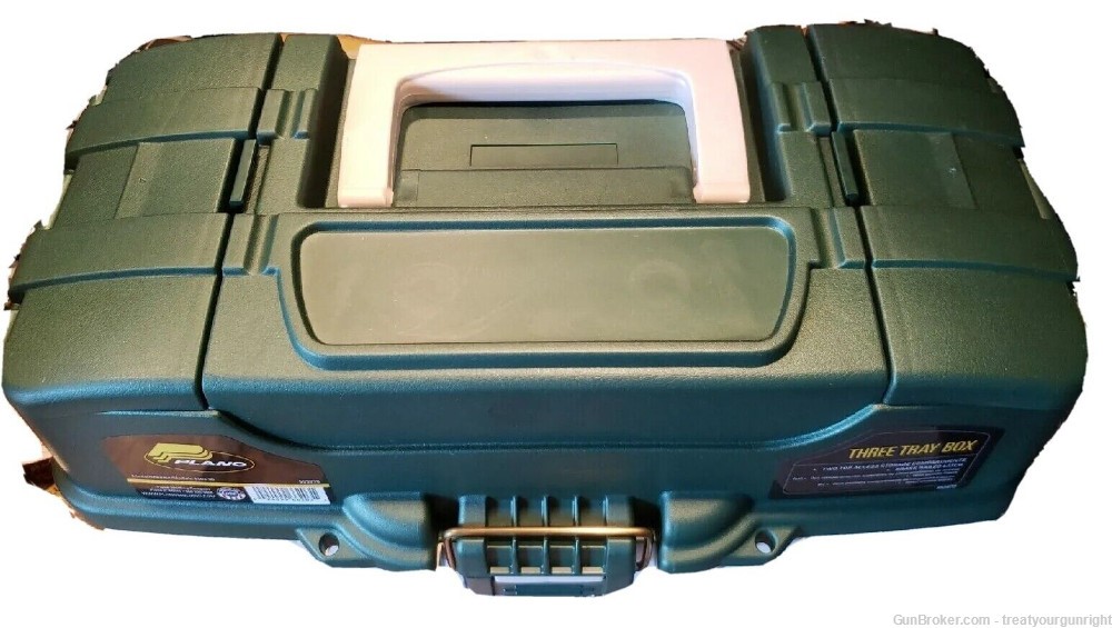 Plano 3-Tray Tackle Box with Dual Top Access Green/White #620306 New-img-7