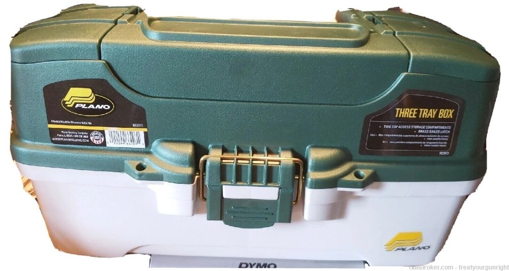 Plano 3-Tray Tackle Box with Dual Top Access Green/White #620306 New-img-0