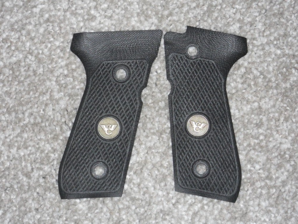 Wilson Combat Beretta 92, 96 G10 Grips, ULTRA-THIN with WC Logo, Black -img-0