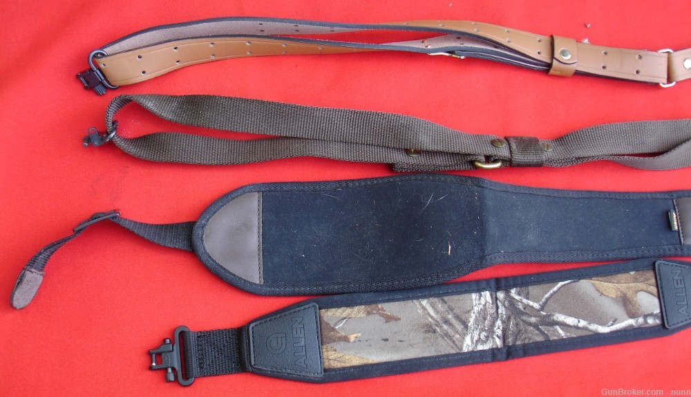 Lot Of FOUR Rifle Slings With Swivels, Allen, Nylon, Leather-img-1