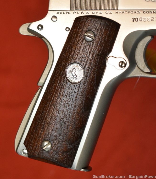 Colt 1911 Government Model MK IV Series 70 45ACP 5" Nickel MKIV 70G 1973-img-7