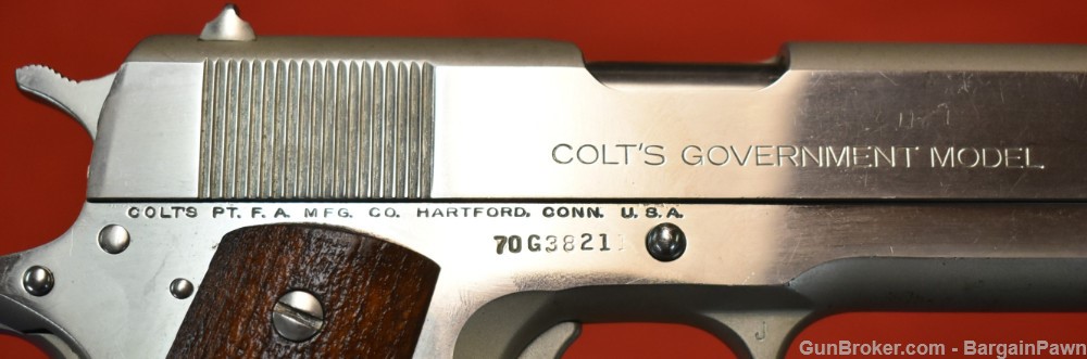 Colt 1911 Government Model MK IV Series 70 45ACP 5" Nickel MKIV 70G 1973-img-47