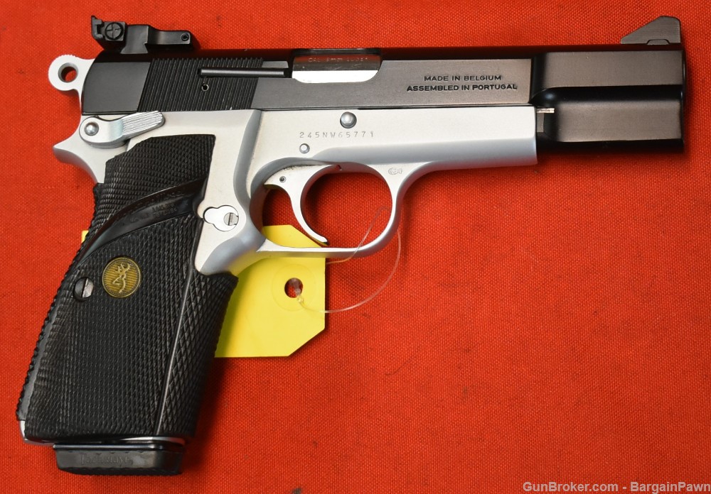 Vintage Browning Hi-Power 9mm Luger 4.7" 1-mag Belgium Portugal 2-Tone 1994-img-4