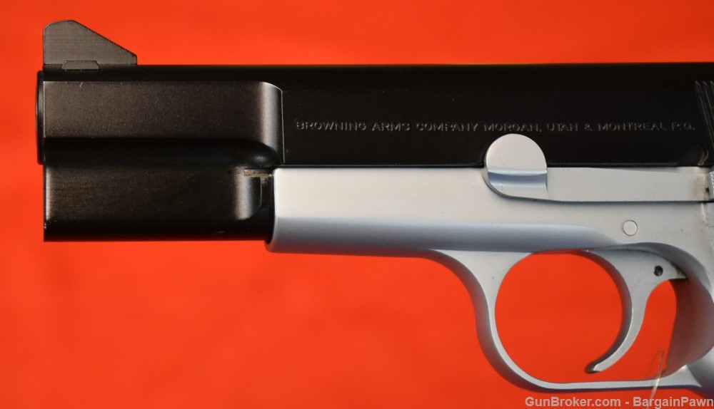 Vintage Browning Hi-Power 9mm Luger 4.7" 1-mag Belgium Portugal 2-Tone 1994-img-1