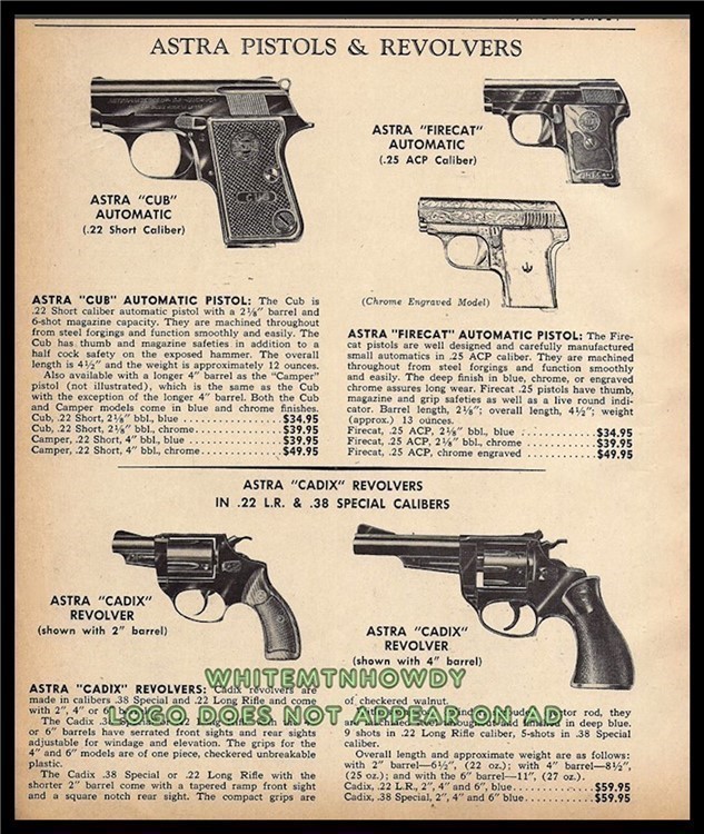 1967 ASTRA Cub, Firecat, Cadix Revolver AD-img-0
