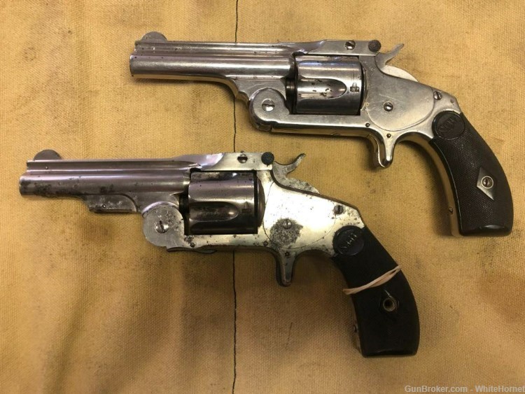 PAIR Smith And Wesson S&W Baby Russian 1st and 2nd Models .38S&W CLEAN!-img-1