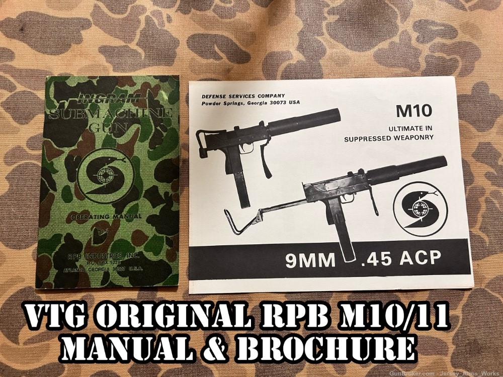 VTG Org . RPB Ingram M10 M11 Manual Defense Services Brochure MAC-10 Cobray-img-0