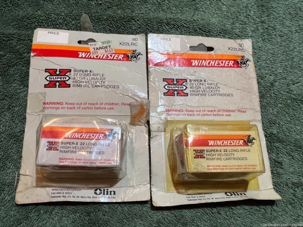 2 RARE VINTAGE 22LR WINCHESTER SUPER X IN BLISTER PACKS FROM TARGET / 100RD-img-0