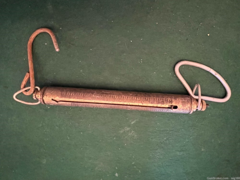 ANTIQUE BRASS CHATILLON MODEL 50 HANGING SCALE-img-0