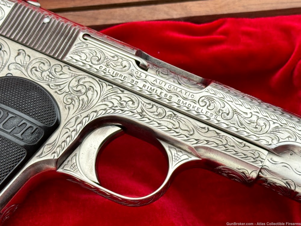 RARE 1914 Colt 1903 Pocket Hammerless 32 ACP *JOHN ADAMS MASTER ENGRAVED*-img-8