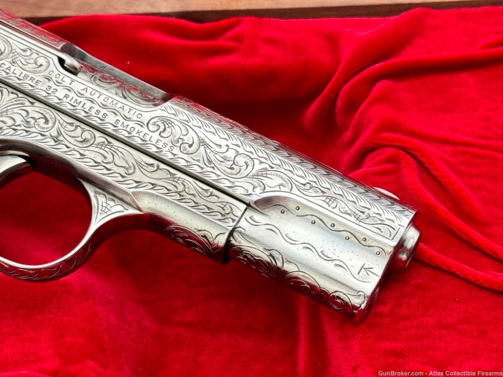 RARE 1914 Colt 1903 Pocket Hammerless 32 ACP *JOHN ADAMS MASTER ENGRAVED*-img-7