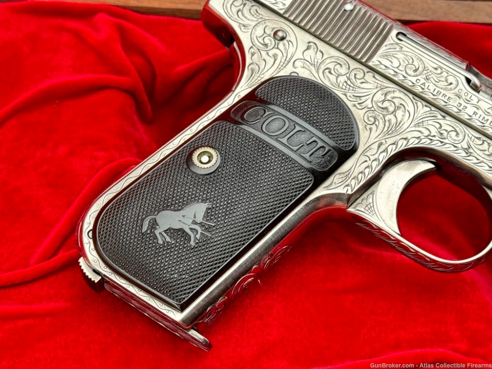 RARE 1914 Colt 1903 Pocket Hammerless 32 ACP *JOHN ADAMS MASTER ENGRAVED*-img-10