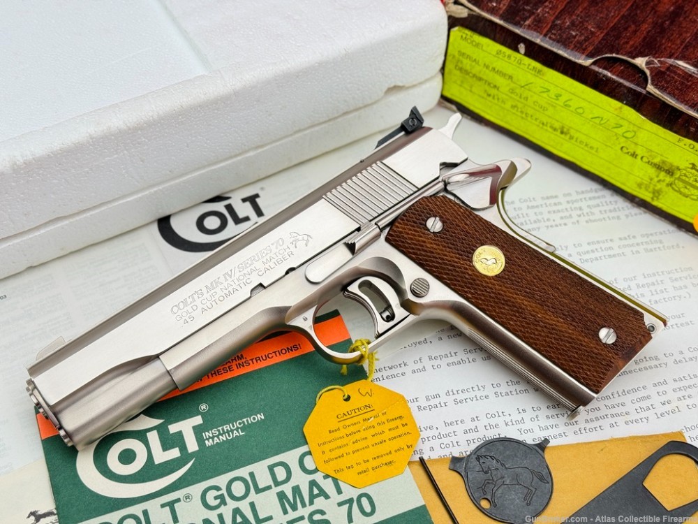 1982 Colt Custom Shop Gold Cup 45ACP 5" |*FACTORY ELECTROLESS NICKEL*| NIB!-img-0